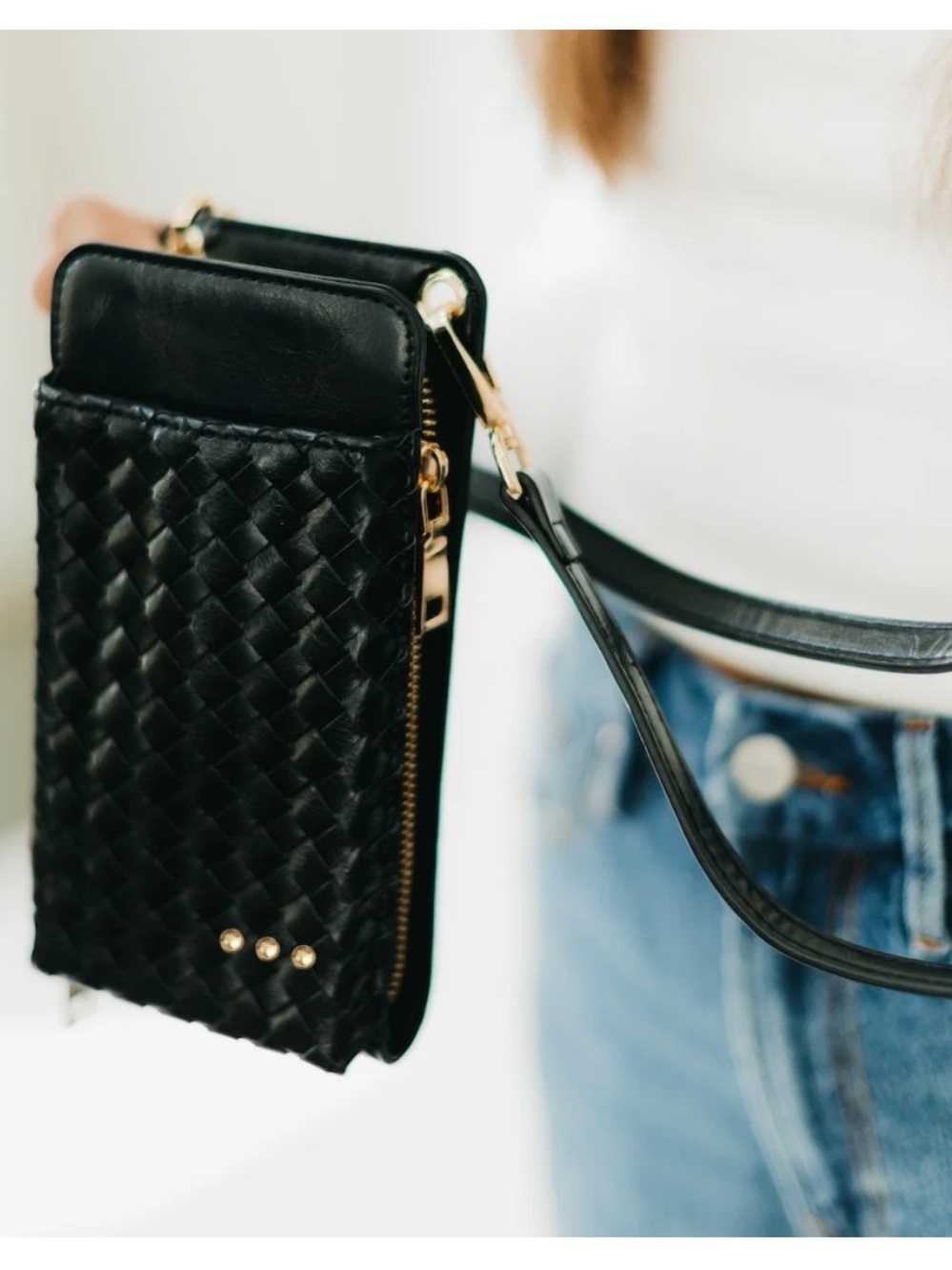 Pretty Simple Woven Double Duty Phone Bag NWOT